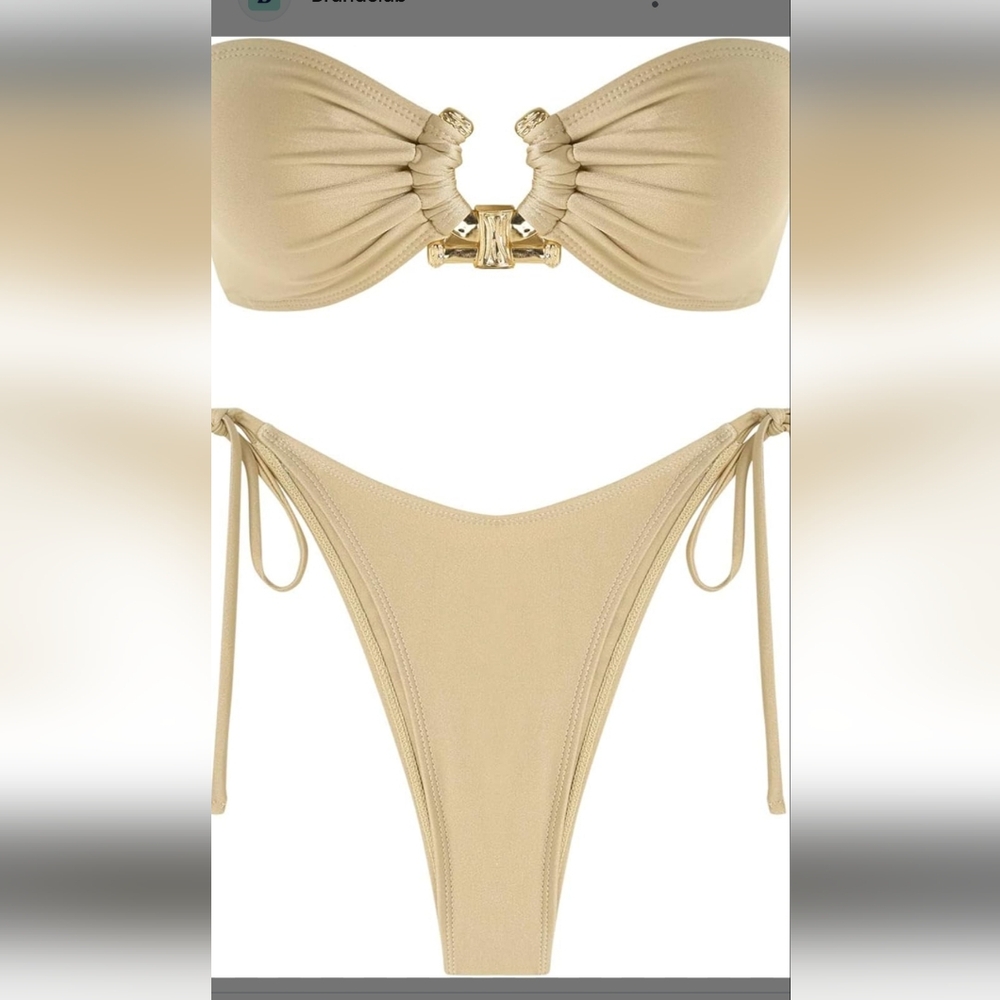 Chic Cream Bikini Set - Picture 2 of 9